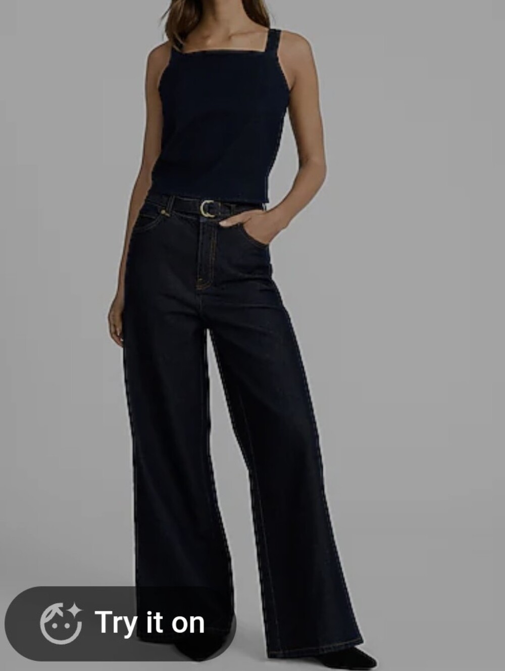 EXPRESS EUC SUPER HIGH RISE 90s WIDE LEG DARK DENIM JEANS SZ 10